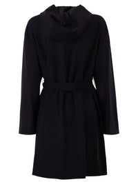 Herno Women Reversible Coat With Hood In Stretch Wool And Nylon