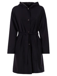 Herno Women Reversible Coat With Hood In Stretch Wool And Nylon