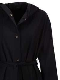 Herno Women Reversible Coat With Hood In Stretch Wool And Nylon