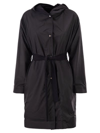 Herno Women Reversible Coat With Hood In Stretch Wool And Nylon