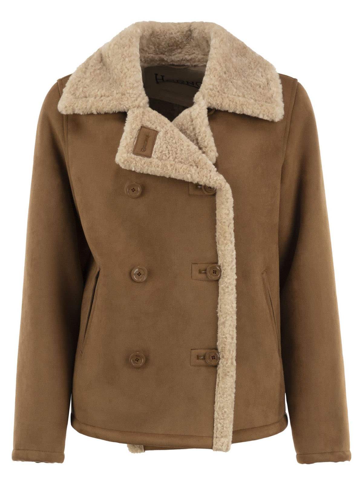 Herno Women Faux Shearling Jacket With Double-Breasted Fastening