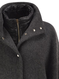 Herno Women Alpaca-Blend Coat With Fringes And Padded Insert