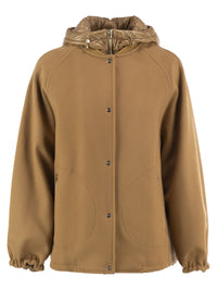 Herno Women Virgin Wool Jacket With Removable Bib
