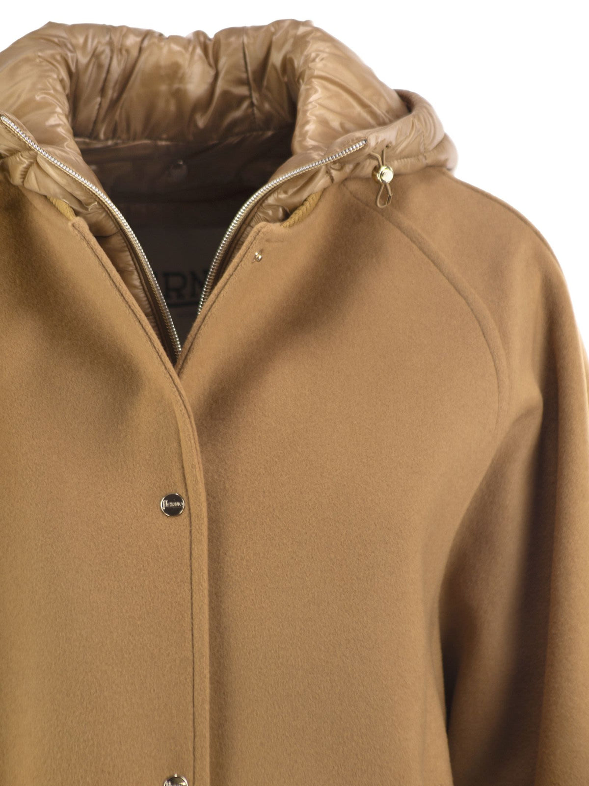 Herno Women Virgin Wool Jacket With Removable Bib