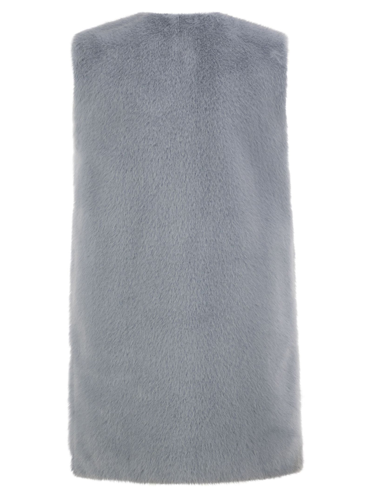 Herno Women Long Faux Fur-Effect Gilet With Round Neckline