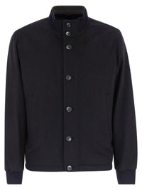 Herno Men Silk And Cashmere Bomber Jacket