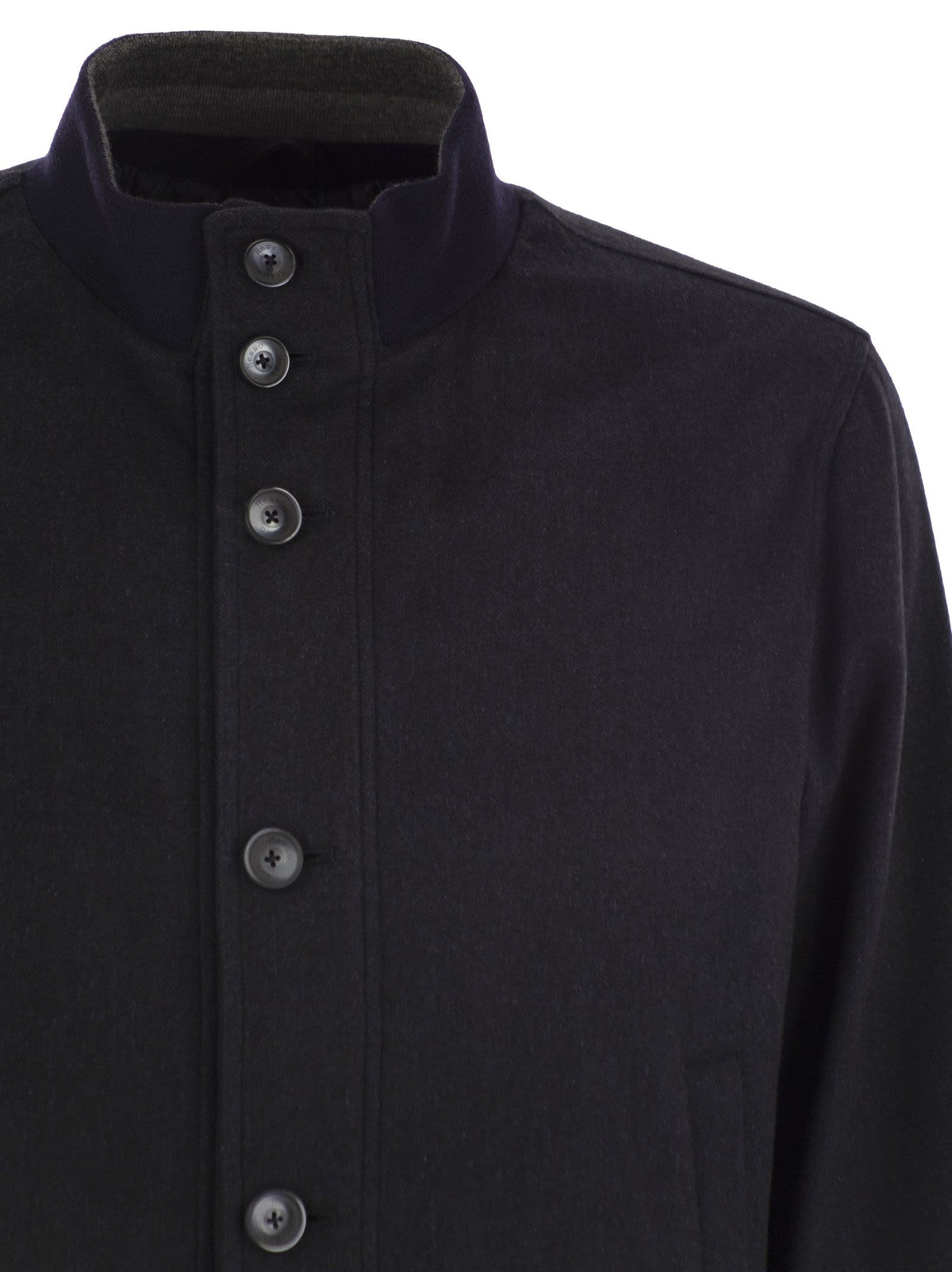 Herno Men Silk And Cashmere Bomber Jacket