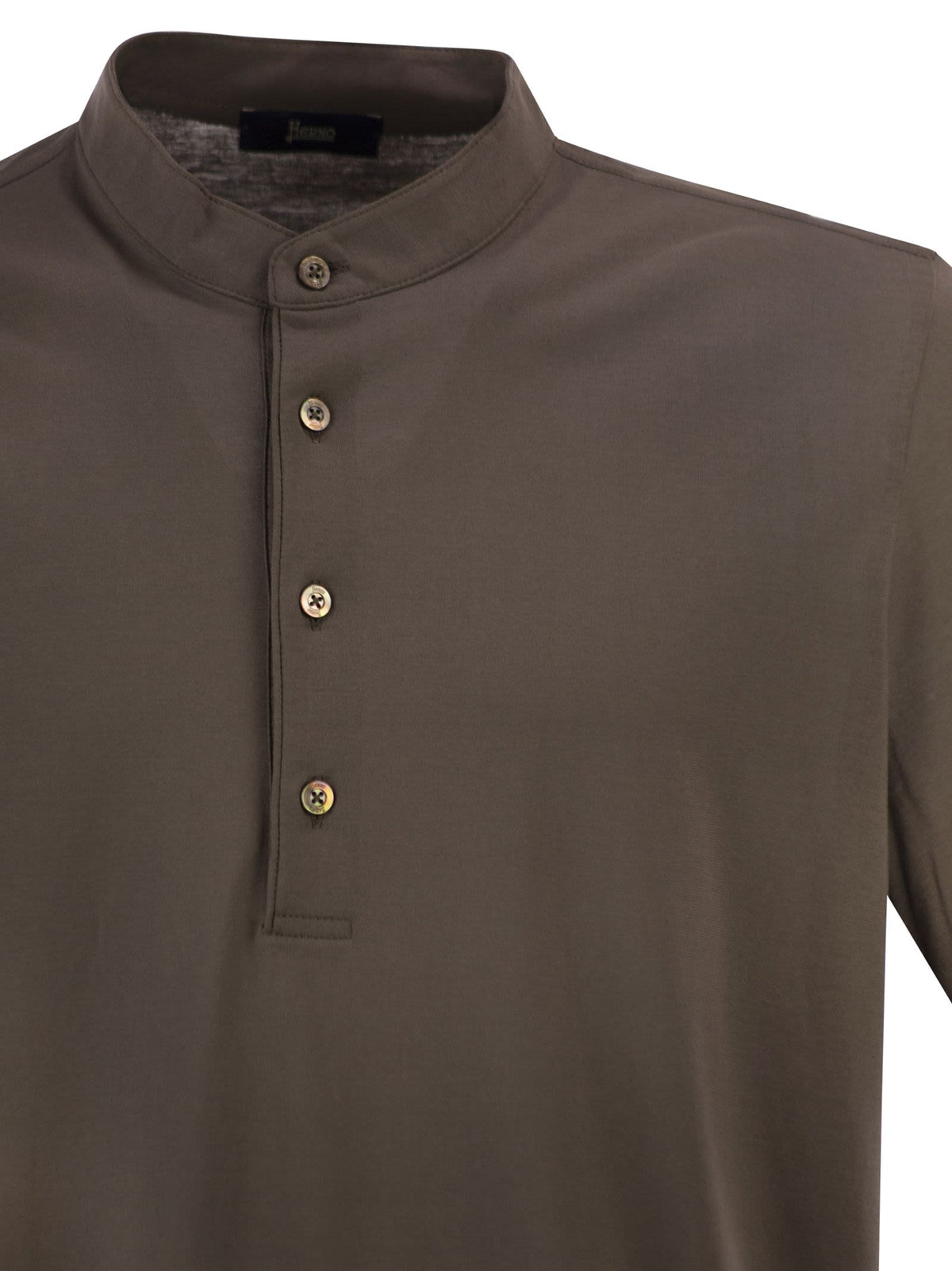 Herno Men Jersey Polo Shirt With Seraph Collar