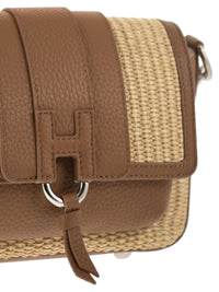 Hogan Women Trendy Flap Bag In Raffia And Leather