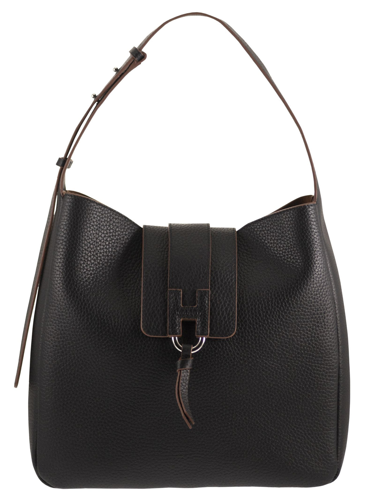 HOGAN Hogan Women Hammered Leather Shoulder Bag With H Detail