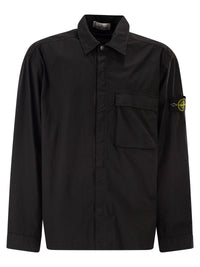 Stone Island Men Comfort Fit Overshirt With Press Studs