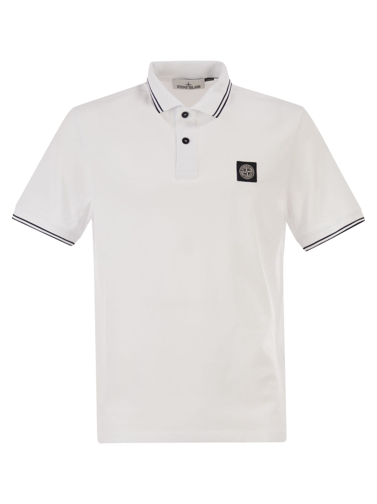 Stone Island Men Slim Fit Short Sleeve Polo Shirt With Compass Patch