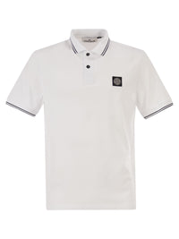 Stone Island Men Slim Fit Short Sleeve Polo Shirt With Compass Patch