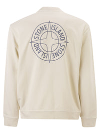 Stone Island Men Oversized Crew Neck Sweatshirt With “Outline Compass” Print
