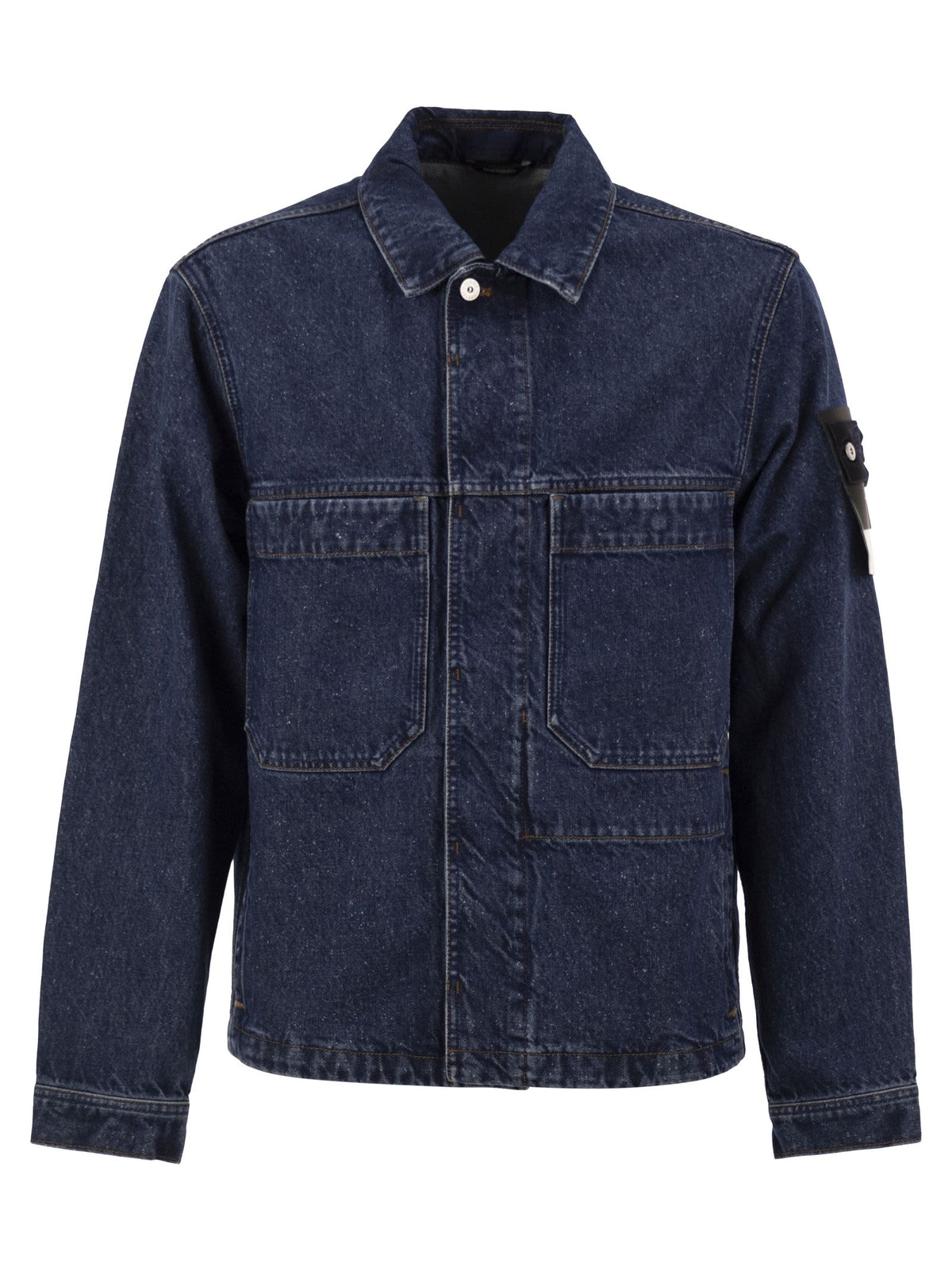 Stone Island Men Denim Jacket With Patch Pockets