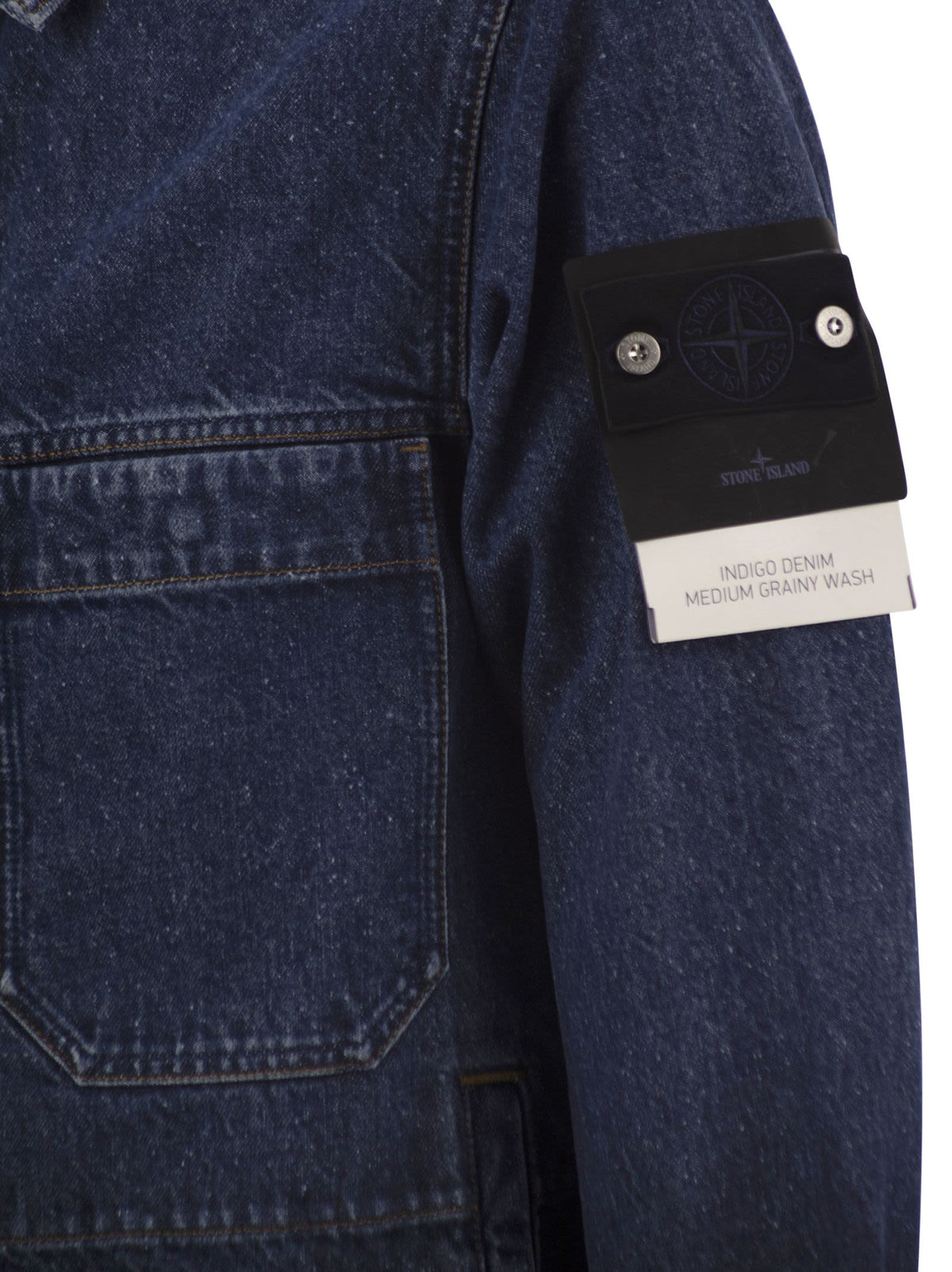 Stone Island Men Denim Jacket With Patch Pockets