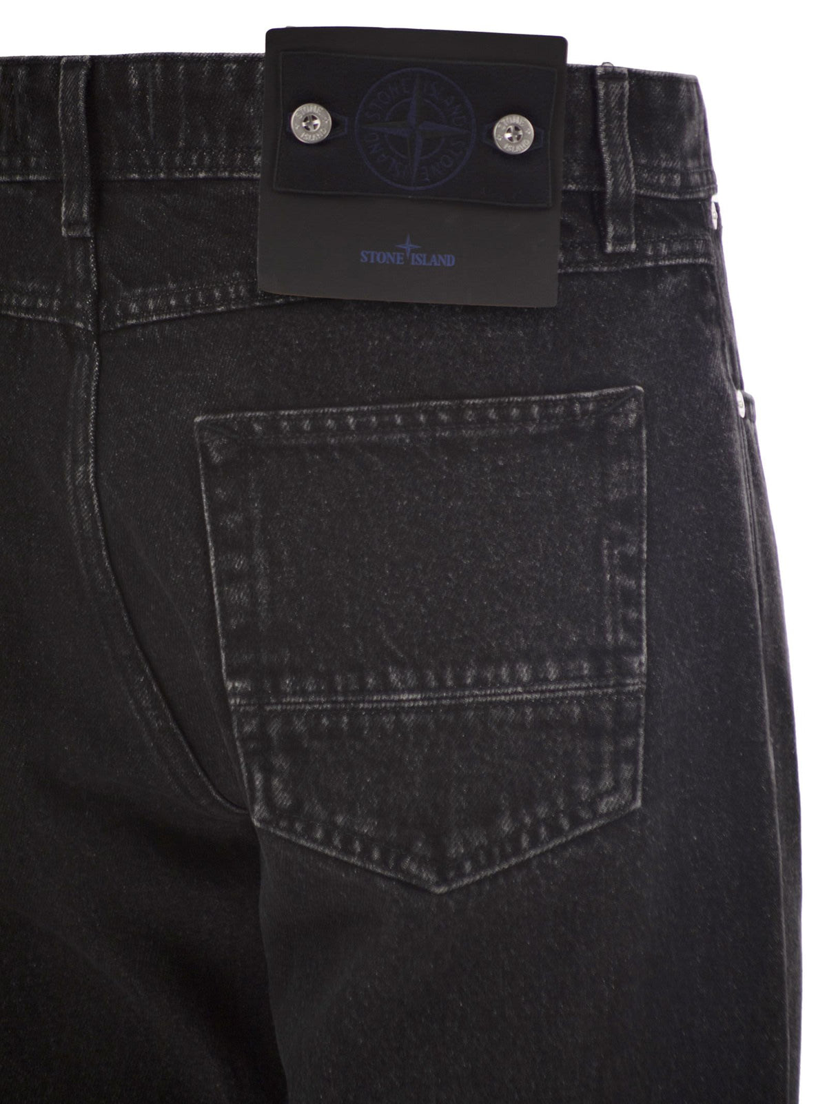 Stone Island Men Straight-Leg Five-Pocket Cotton Jeans