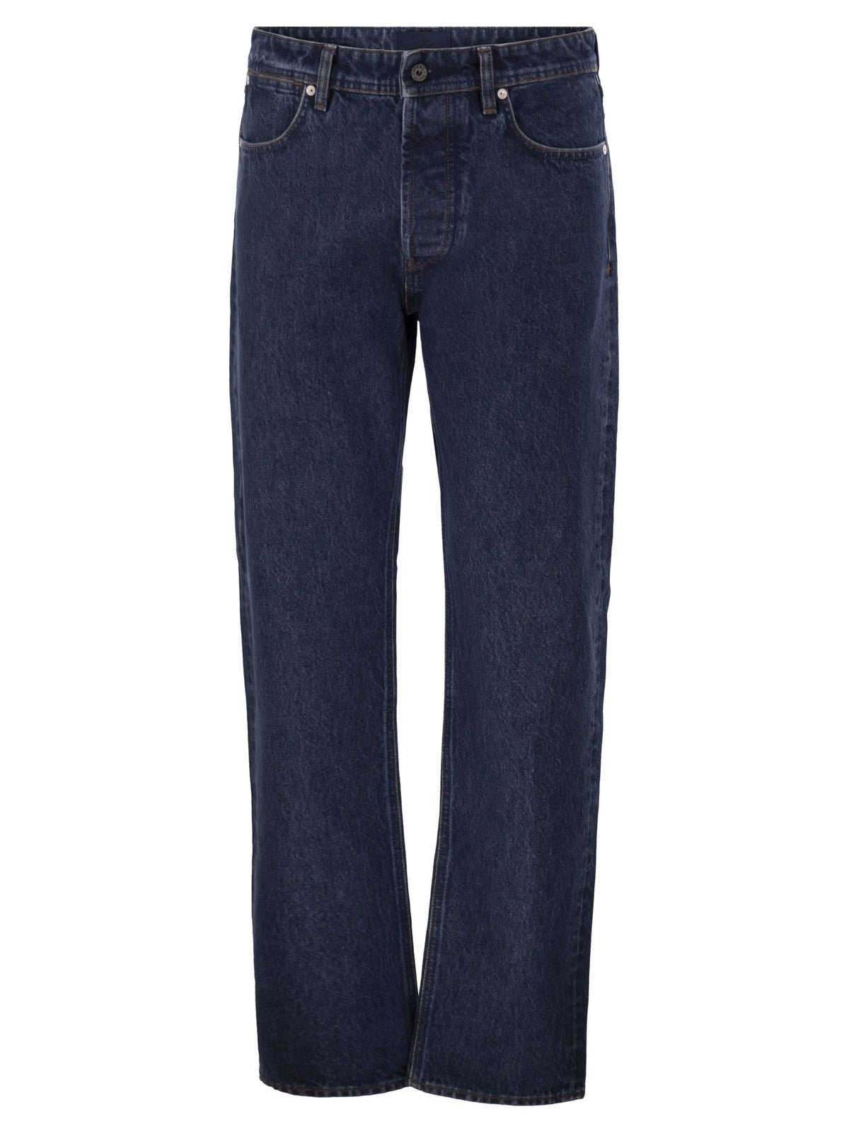 Stone Island Men Blue Straight-Leg Five-Pocket Cotton Jeans