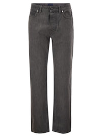 STONE ISLAND Stone Island Men Grey Straight-Leg Five-Pocket Cotton Jeans