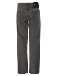 STONE ISLAND Stone Island Men Grey Straight-Leg Five-Pocket Cotton Jeans