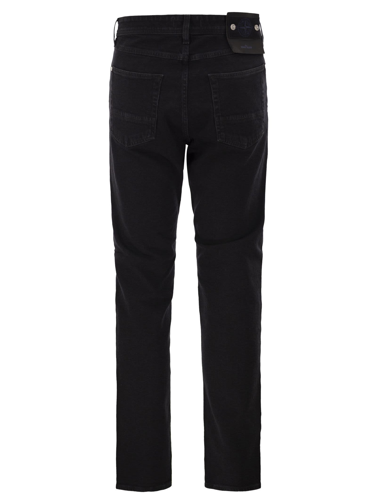 STONE ISLAND Stone Island Men Black Straight-Leg Five-Pocket Stretch Cotton Jeans