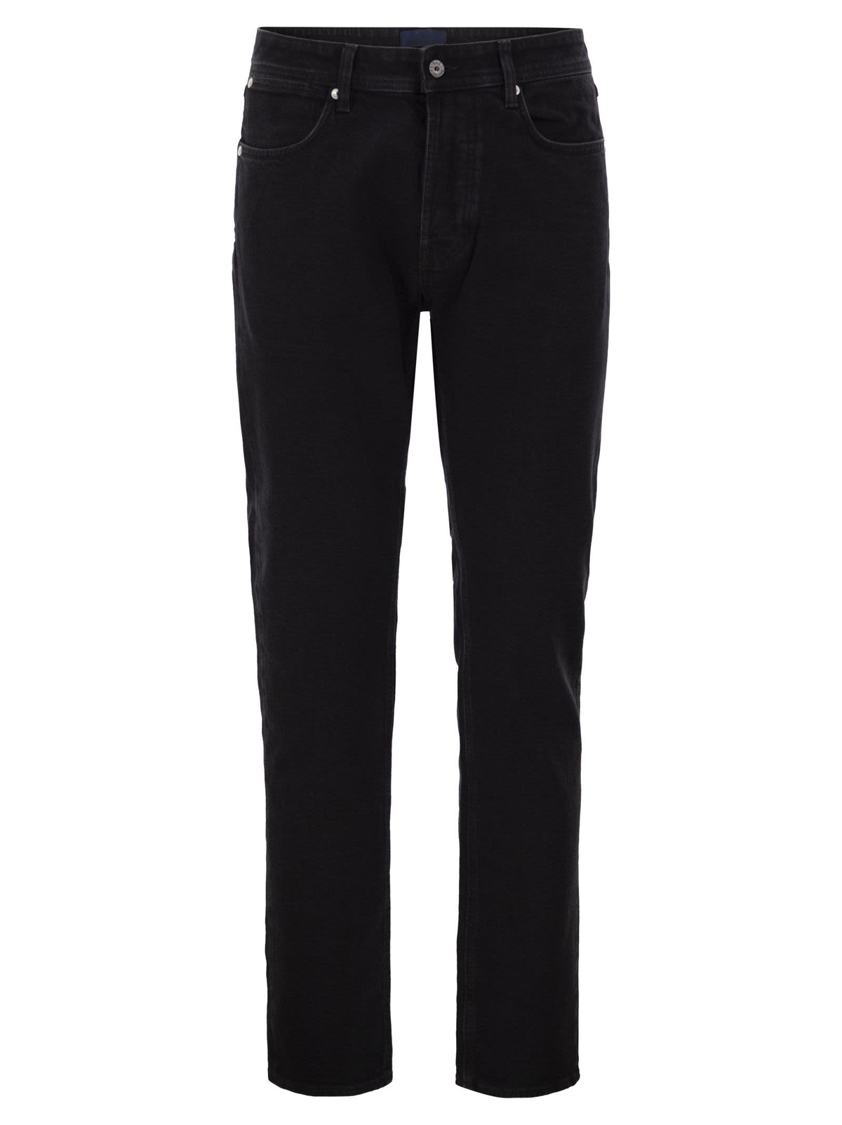 STONE ISLAND Stone Island Men Black Straight-Leg Five-Pocket Stretch Cotton Jeans