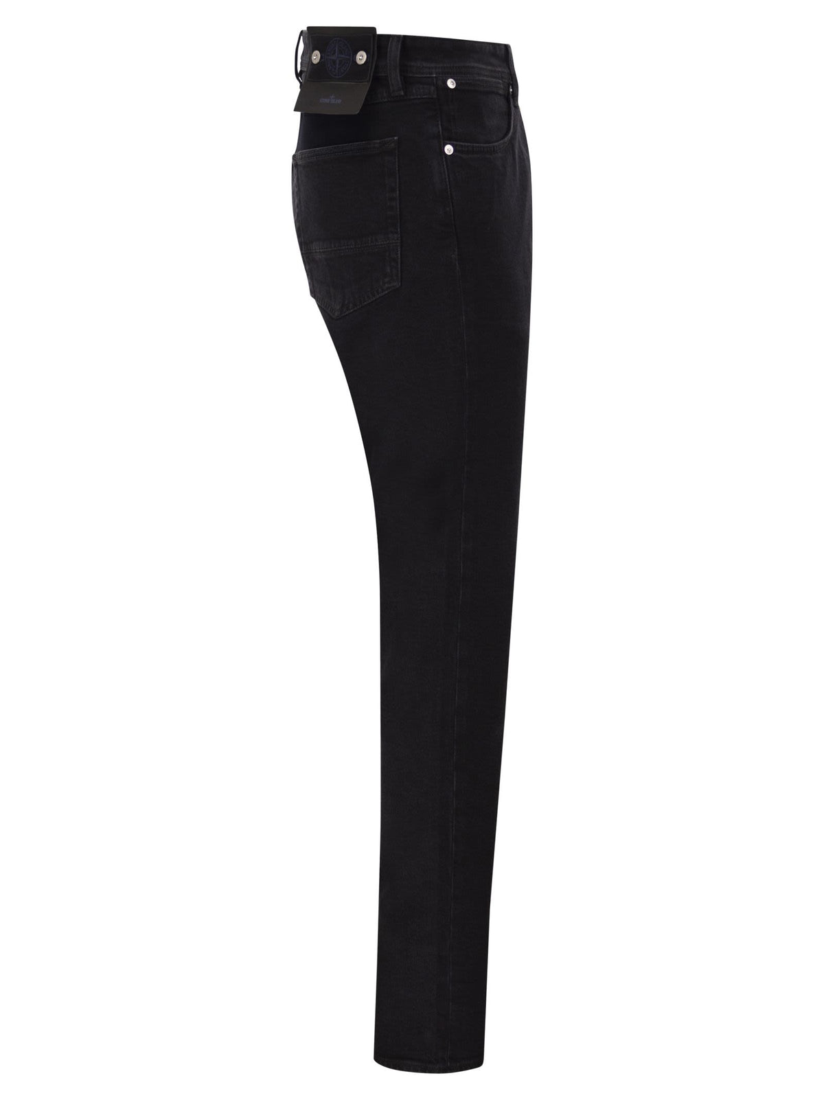 STONE ISLAND Stone Island Men Black Straight-Leg Five-Pocket Stretch Cotton Jeans