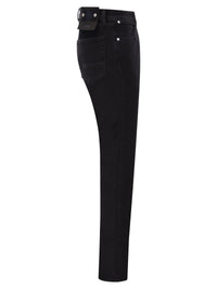 STONE ISLAND Stone Island Men Black Straight-Leg Five-Pocket Stretch Cotton Jeans