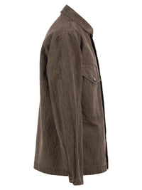 Stone Island Men Corduroy Overshirt With Compass Badge