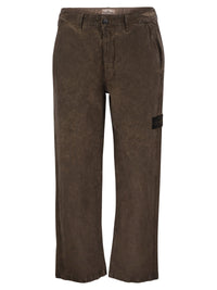 Stone Island Men Garment-Dyed Corduroy Trousers