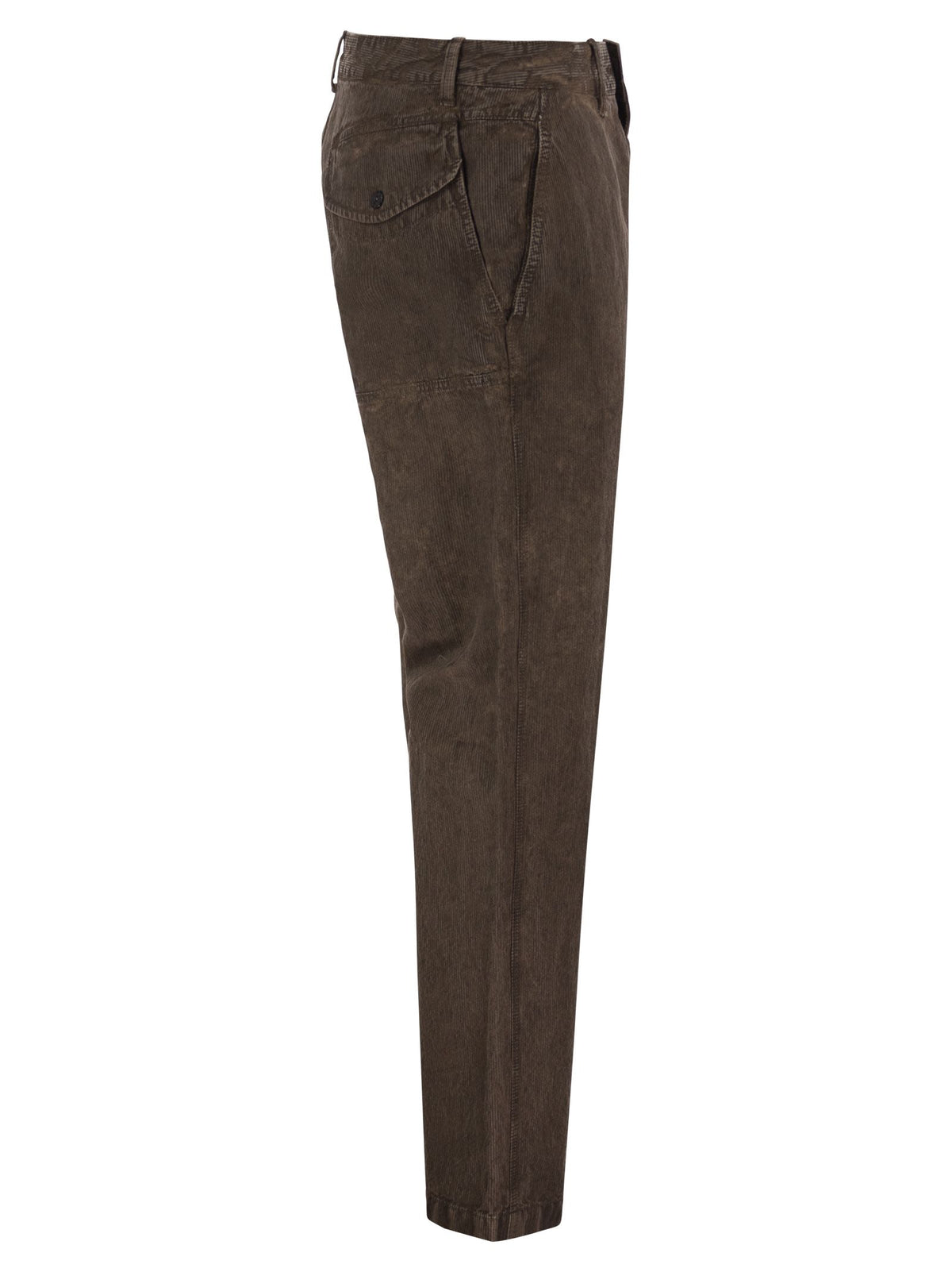 Stone Island Men Garment-Dyed Corduroy Trousers