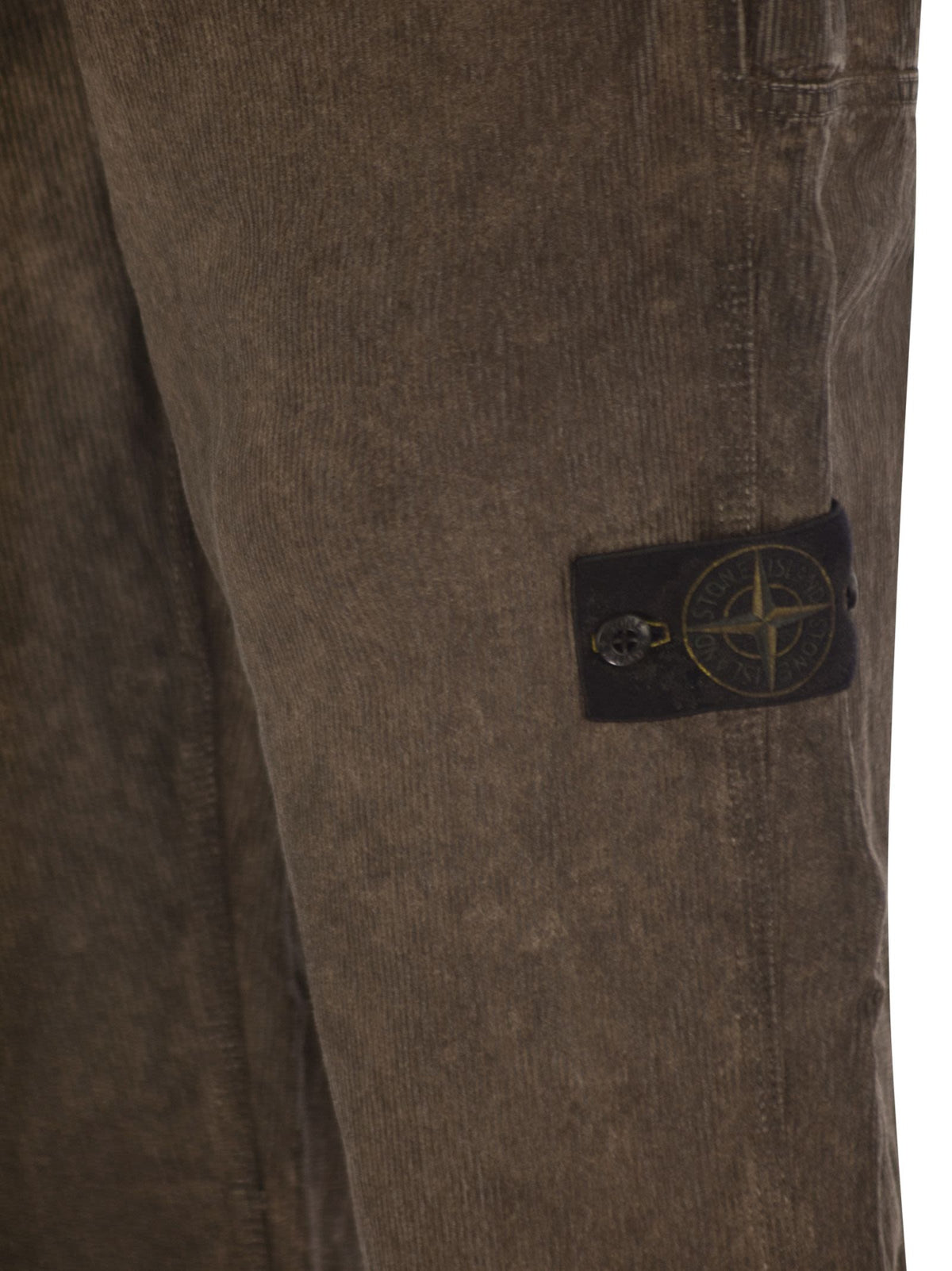 Stone Island Men Garment-Dyed Corduroy Trousers