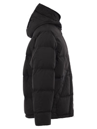 Stone Island Men Nylon Metal Hooded Down Jacket With Compass Badge