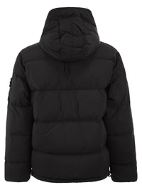 Stone Island Men Nylon Metal Hooded Down Jacket With Compass Badge