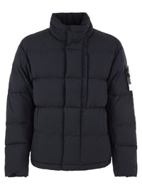 Stone Island Men Quilted Puffer Jacket With High Collar And Hood