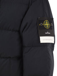 Stone Island Men Quilted Puffer Jacket With High Collar And Hood