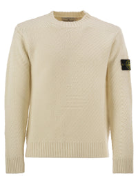 Stone Island Men Virgin Wool Blend Textured Crew-Neck Jumper