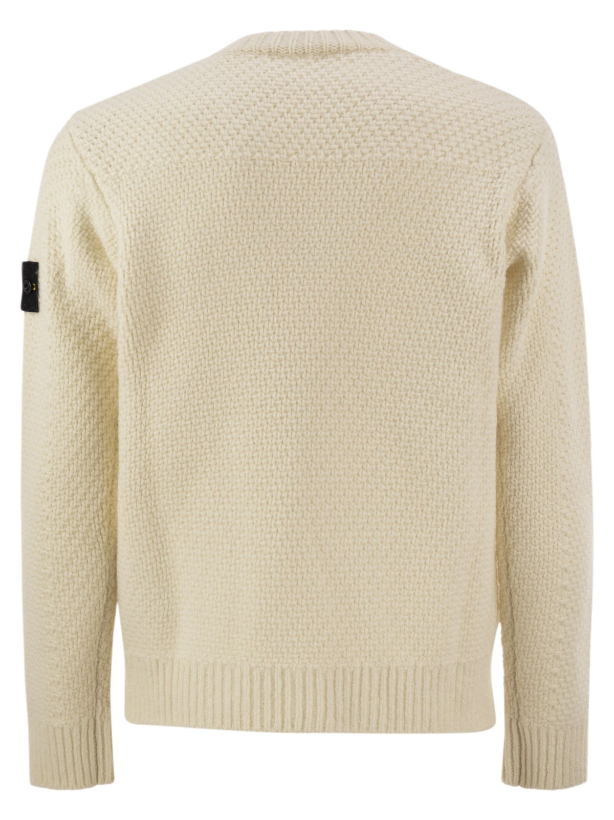 Stone Island Men Virgin Wool Blend Textured Crew-Neck Jumper