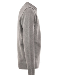 Stone Island Men Crew-Neck Jumper With Reverse Stitch Details