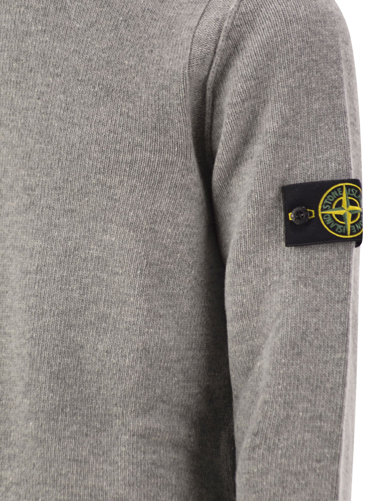 Stone Island Men Crew-Neck Jumper With Reverse Stitch Details