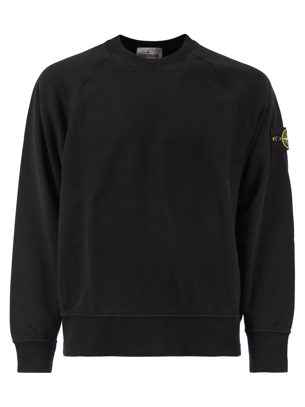 Stone Island Men Cotton Crew Neck Sweatshirt With Compass Badge