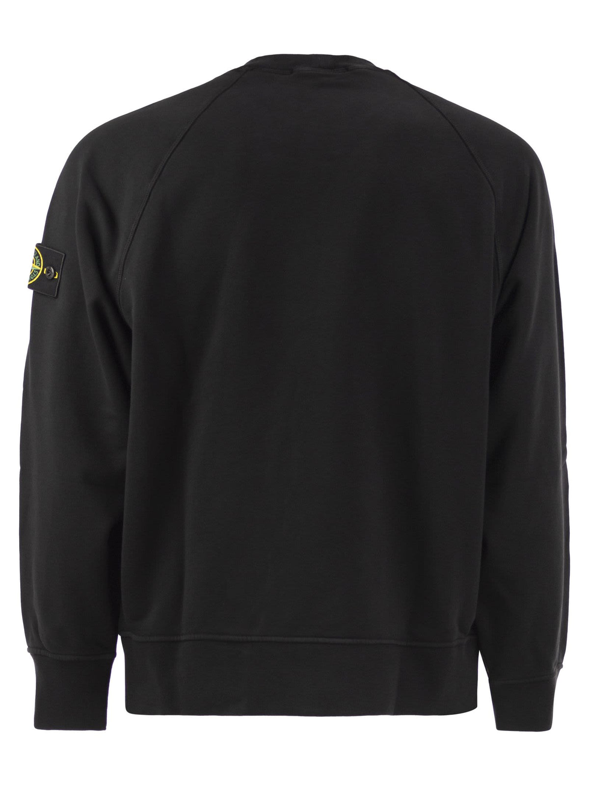 Stone Island Men Cotton Crew Neck Sweatshirt With Compass Badge