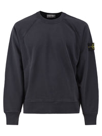 Stone Island Men Cotton Crew Neck Sweatshirt With Compass Badge