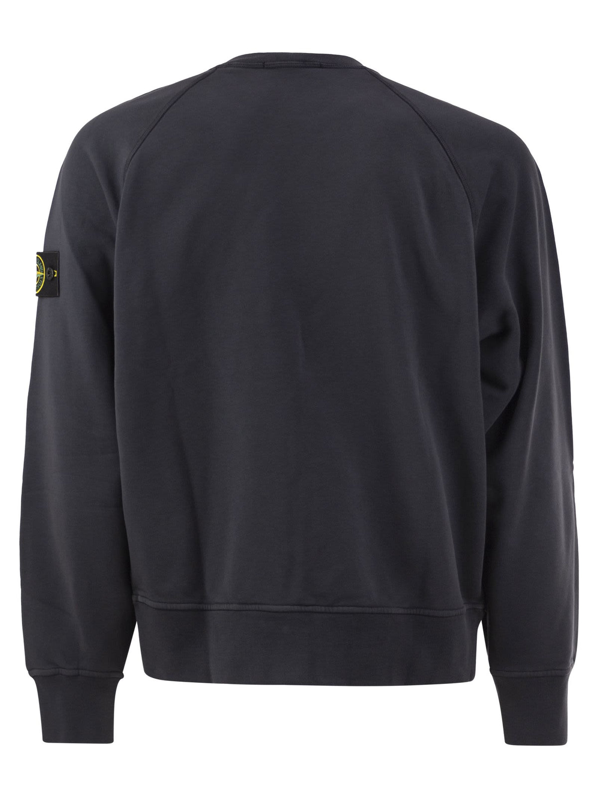 Stone Island Men Cotton Crew Neck Sweatshirt With Compass Badge