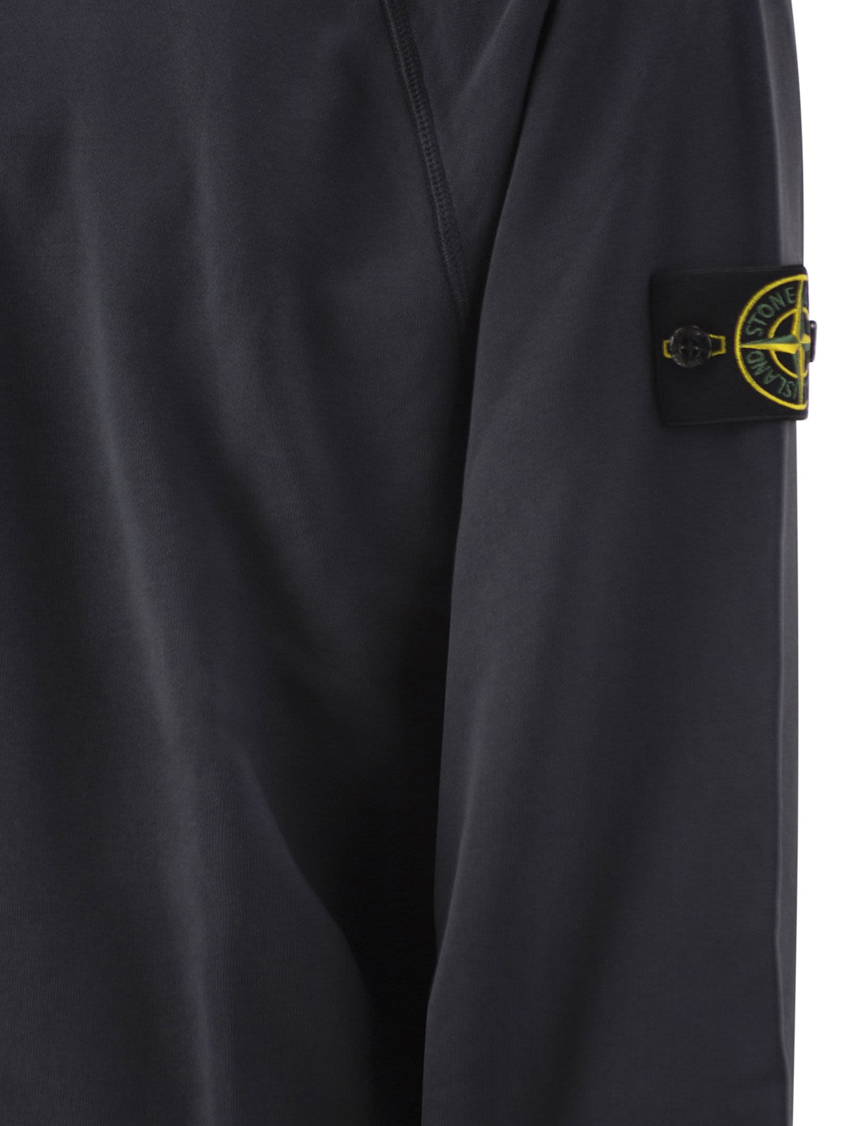 Stone Island Men Cotton Crew Neck Sweatshirt With Compass Badge