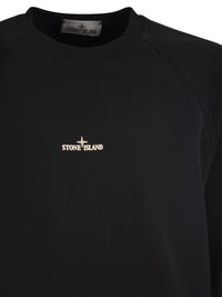 Stone Island Men Cotton Crew Neck Sweatshirt With Oversized Compass Back Print