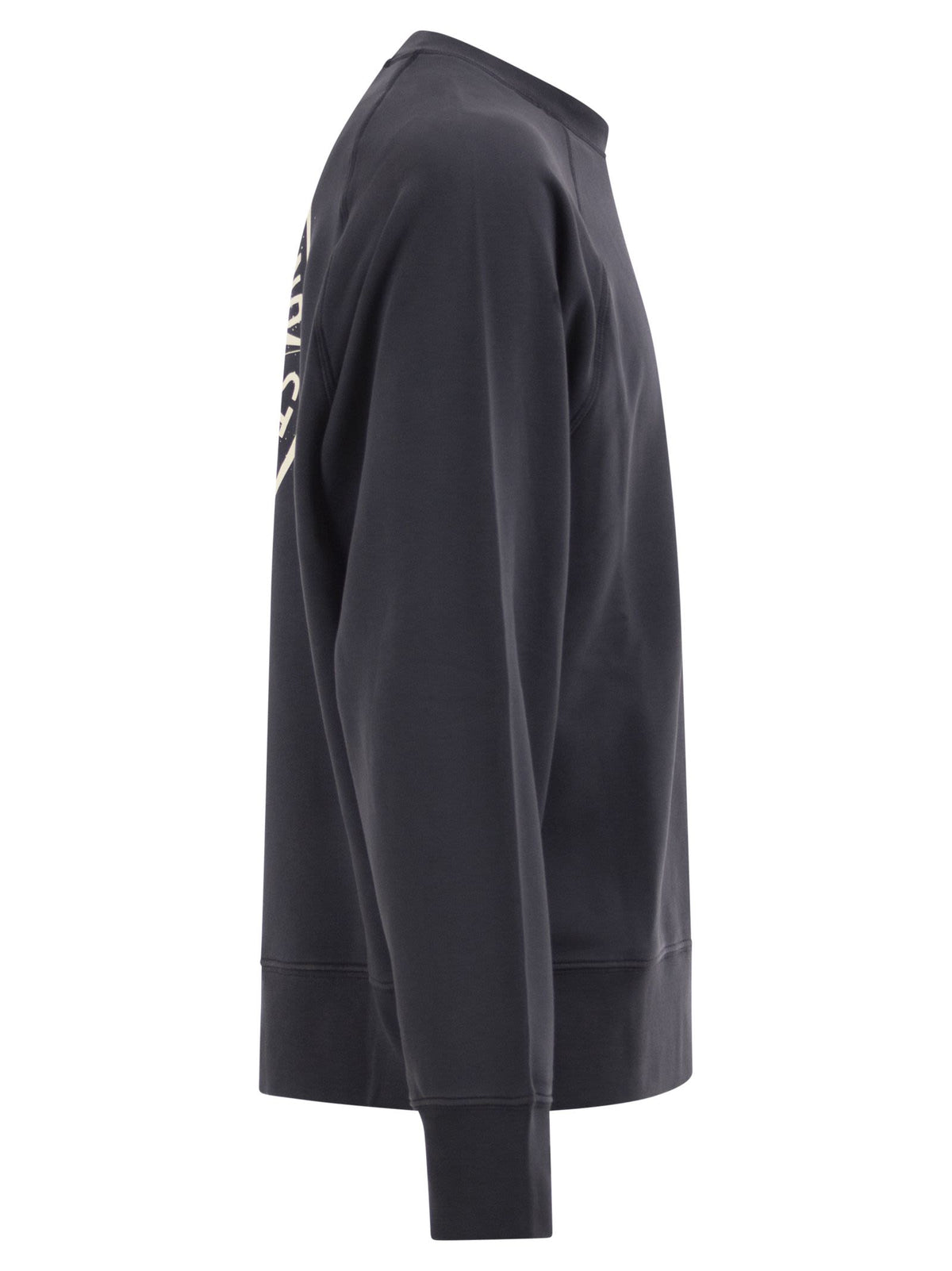 Stone Island Men Cotton Crew Neck Sweatshirt With Oversized Compass Back Print