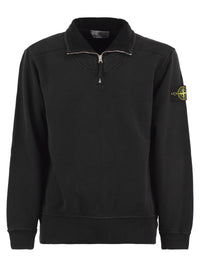 Stone Island Men Cotton Sweatshirt With High Neck And Half Zip