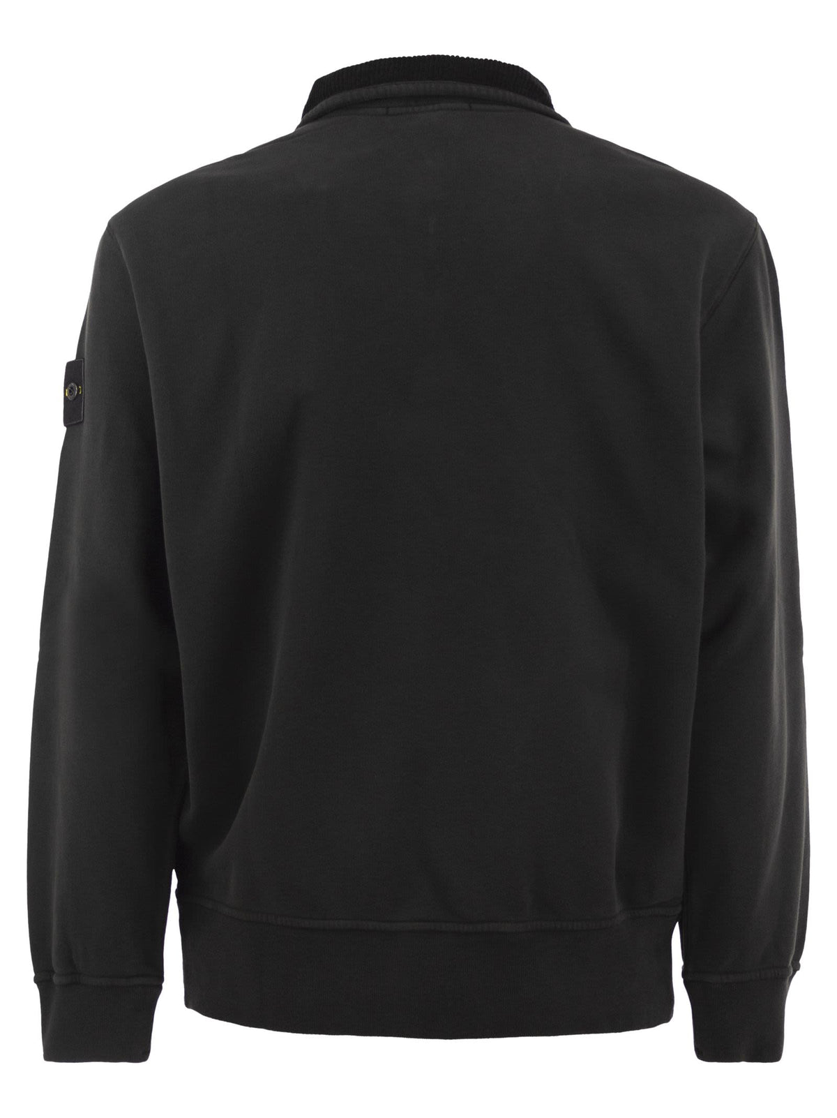 Stone Island Men Cotton Sweatshirt With High Neck And Half Zip