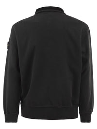 Stone Island Men Cotton Sweatshirt With High Neck And Half Zip